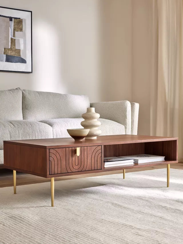 JOHN LEWIS HARVARD COFFEE TABLE, WALNUT