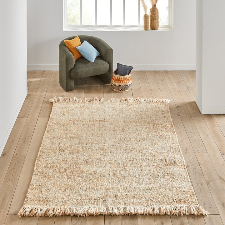 ARMOISEJUTE AND WOOL STYLE FLOOR RUG IN NATURAL