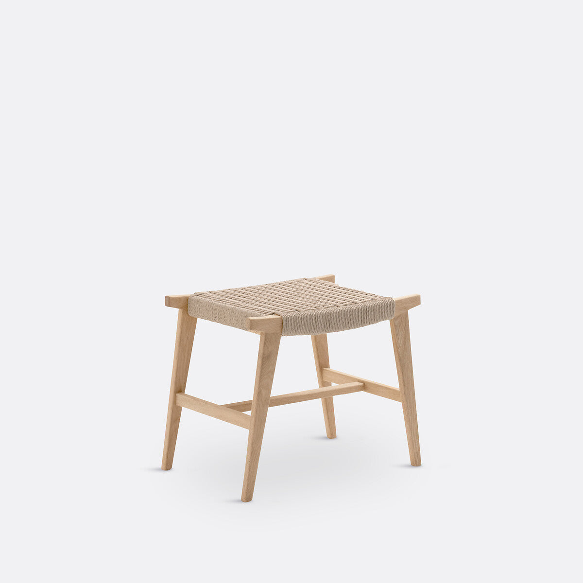 KIOTO OAK & WOVEN BRAIDED STOOL IN NATURAL