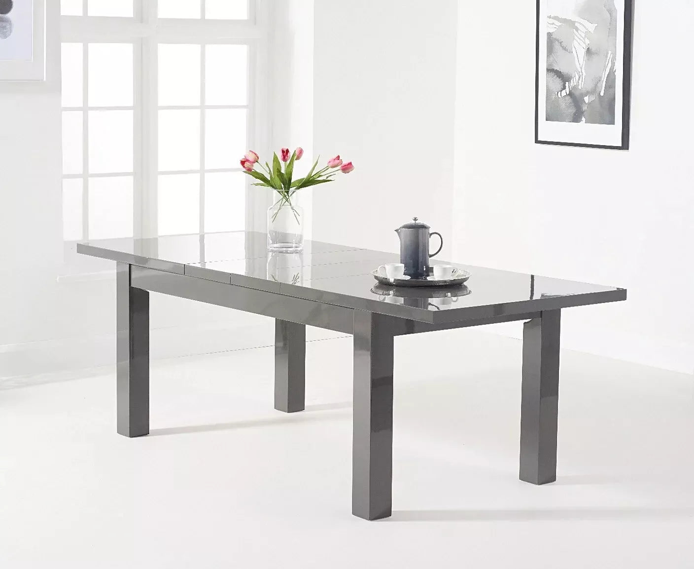 ATHENS DARK GREY GLOSS 160-220CM EXTENDING TABLE