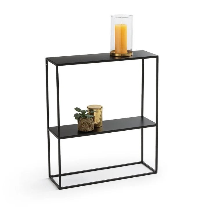 HIBA METAL TIER CONSOLE TABLE IN BLACK