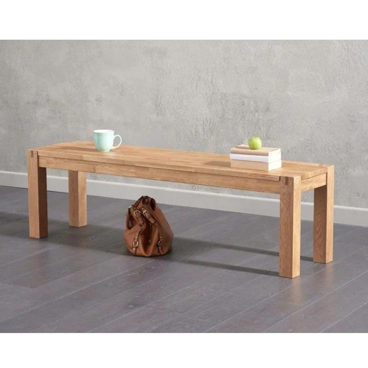 OAKLEY LARGE DINING BENCH IN NATURAL SOLID OAK FINISH