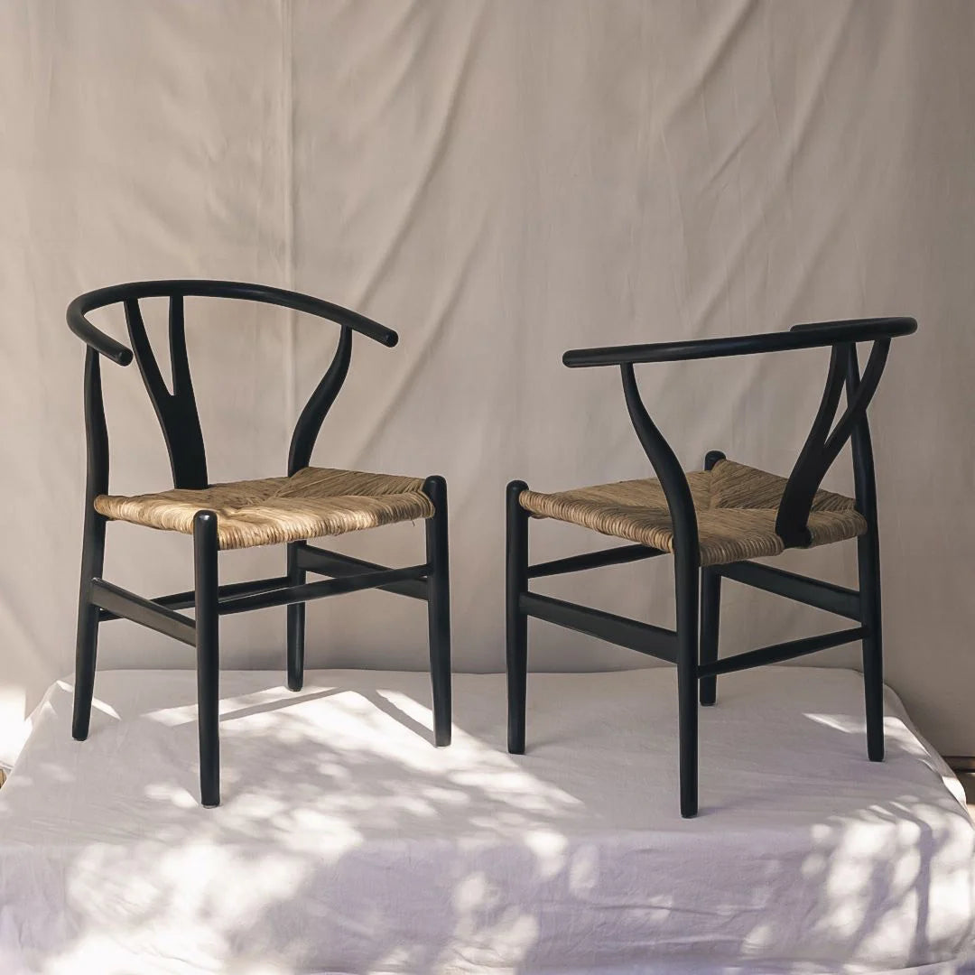 The Modern Mediterranean Woven Dining chair black