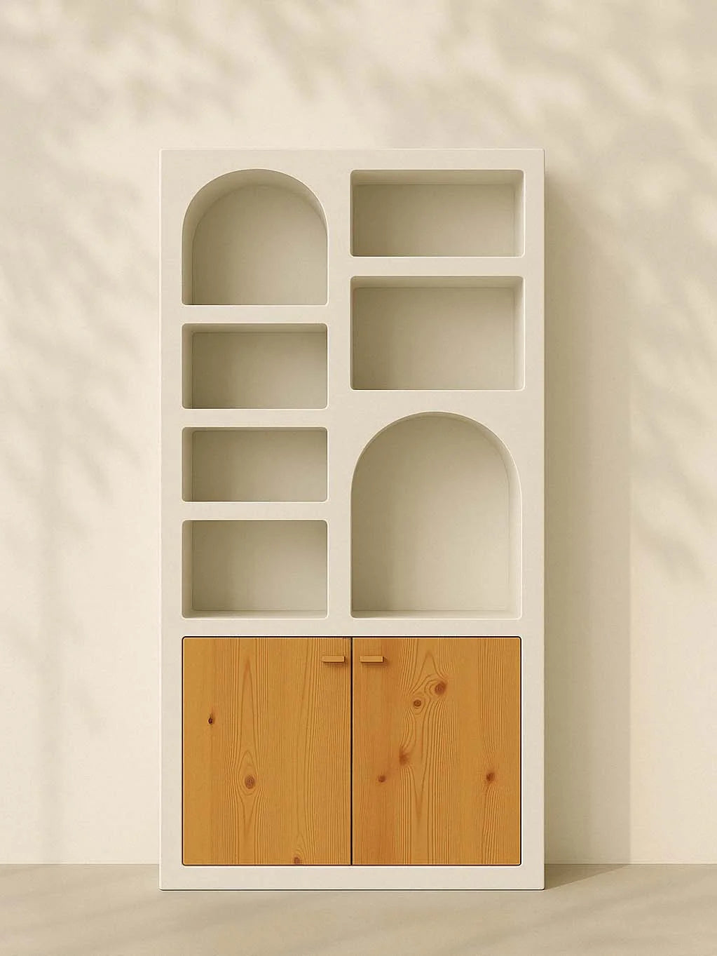 The Santorini Airy Cabinet with wooden doors