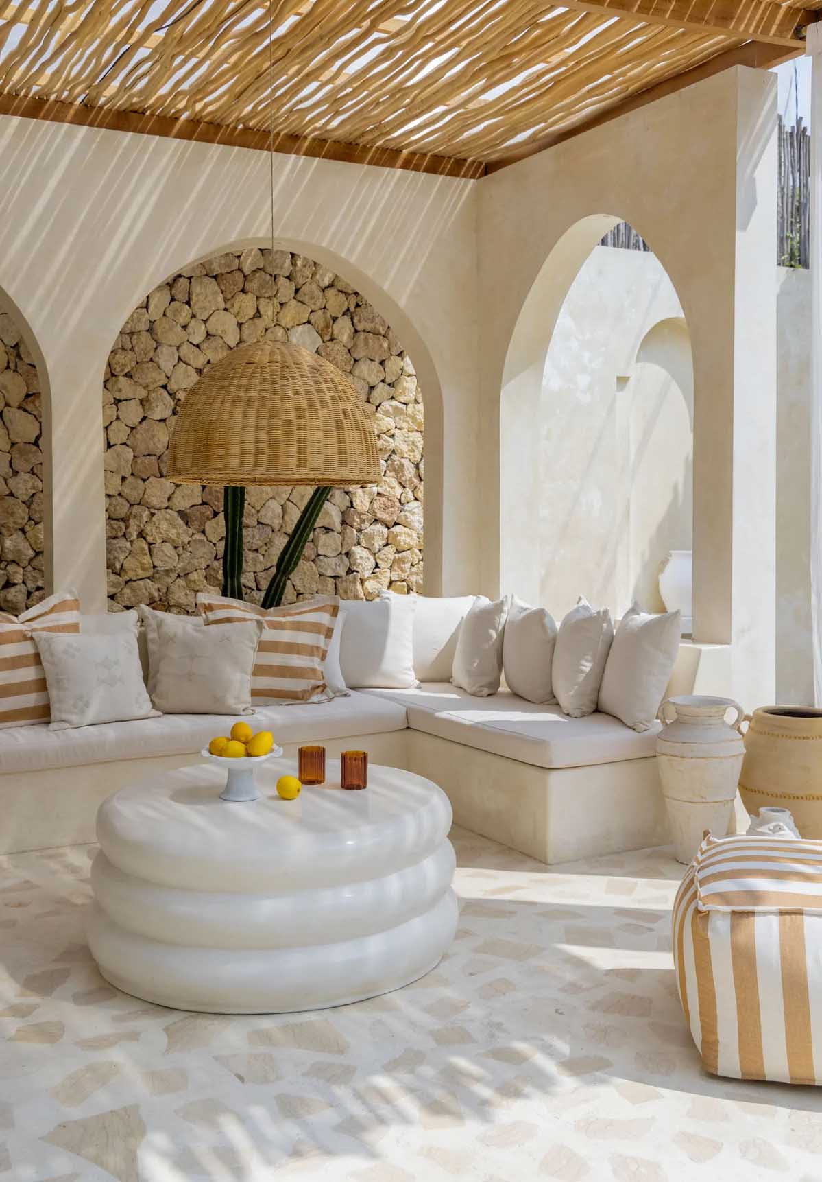 The Santorini white waves coffee table