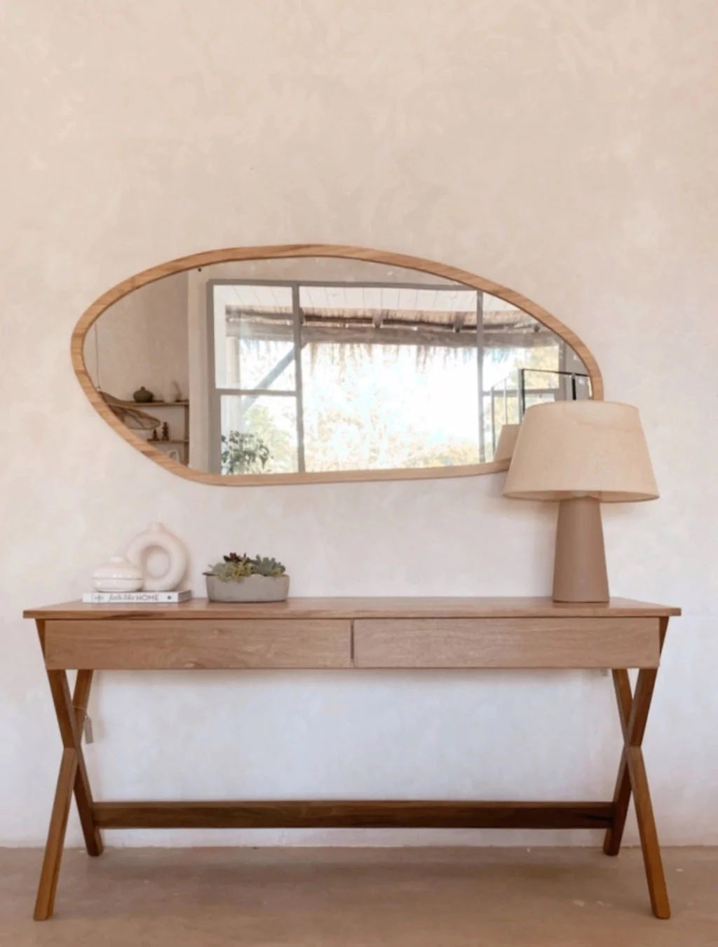 The Soft Wave Wood Mirror