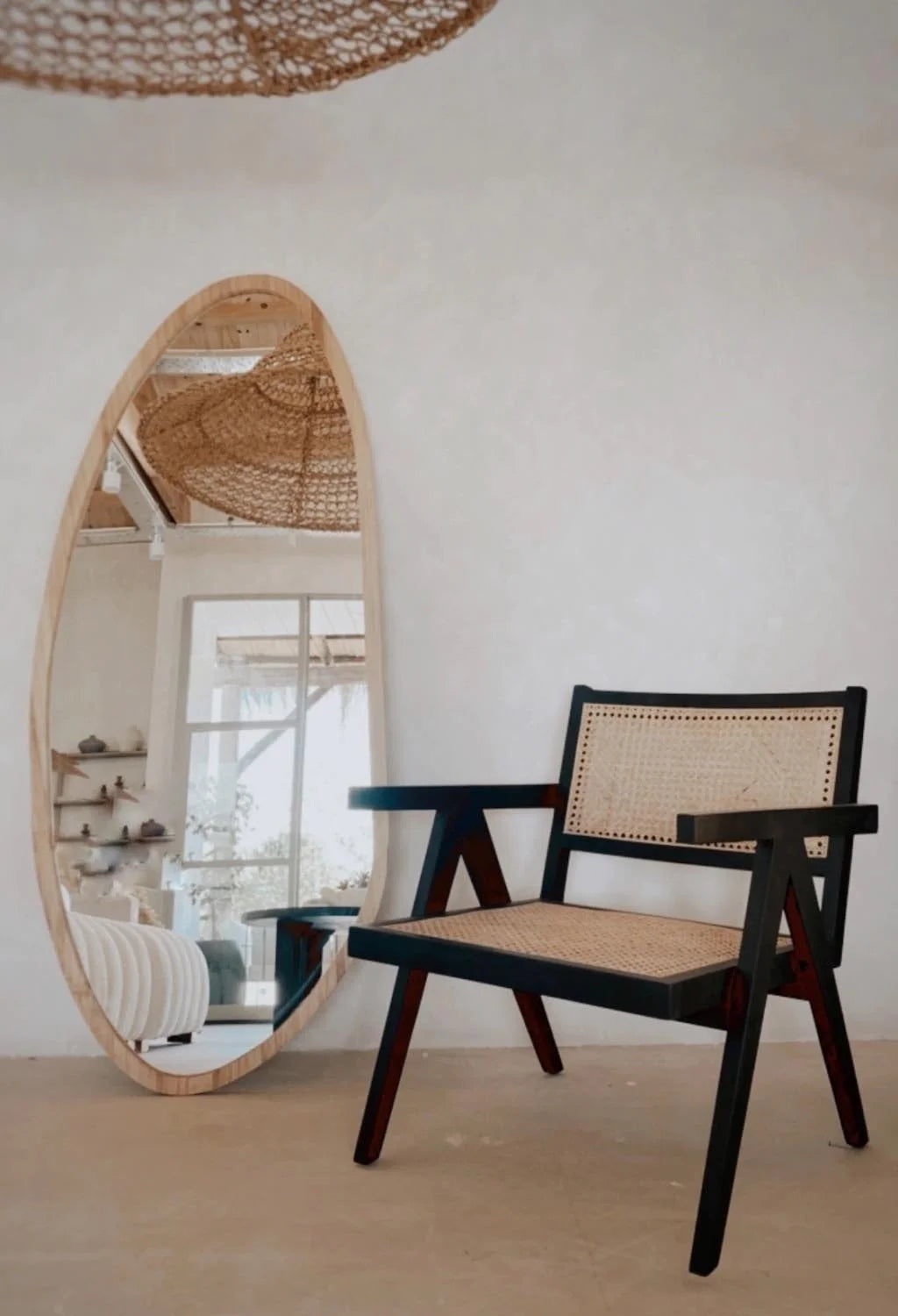 The Soft Wave Wood Mirror