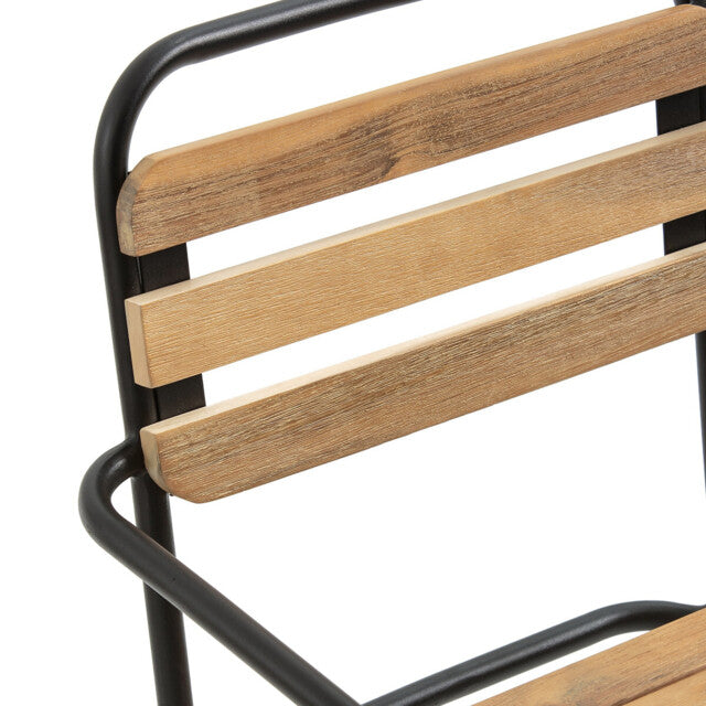 PAIRS OF 2 JURAGLEY WOOD & METAL GARDEN ARMCHAIRS