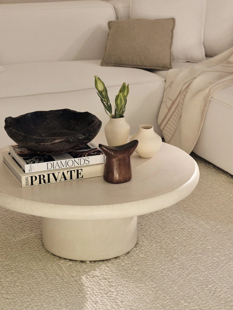 The Santorini round coffee table white - Small