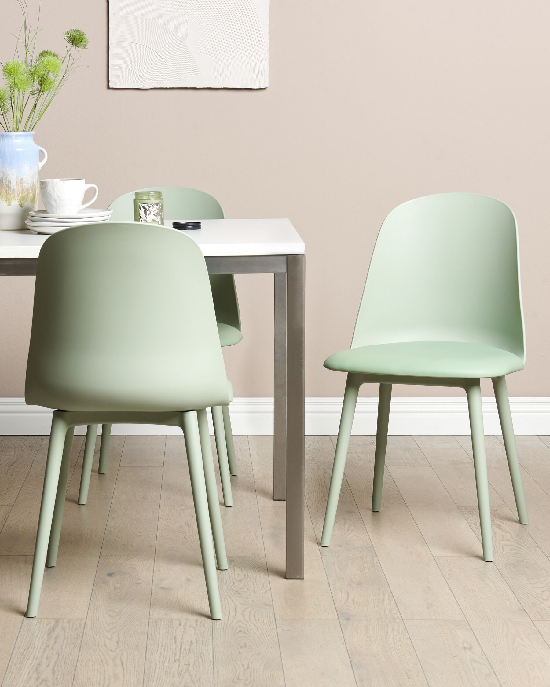 BELIANI FOMBY SET OF 2 DINING CHAIRS IN LIGHT GREEN